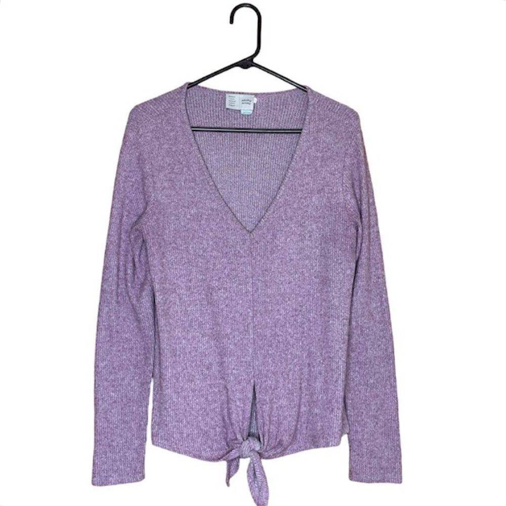 ANTHROPOLOGIE SATURDAY SUNDAY Front Tie Ribbed Sweater - Size Medium